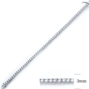 SB02227, Ladies' Moissanite Bracelet, S925, Rhodium Plated, White, 9.54g