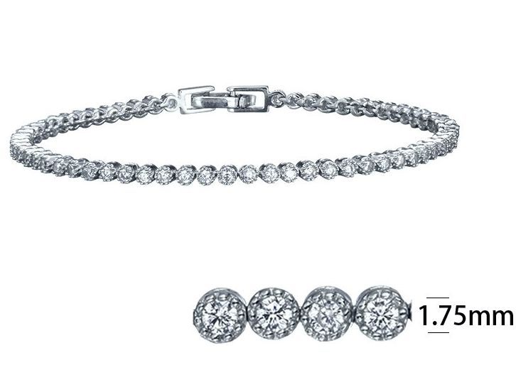 SB04151, Ladies' Moissanite Bracelet, S925, Rhodium Plated, White, 6.49g