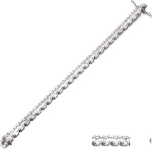 SB09048, Ladies' Moissanite Bracelet, S925, Rhodium Plated, White, 15.213g