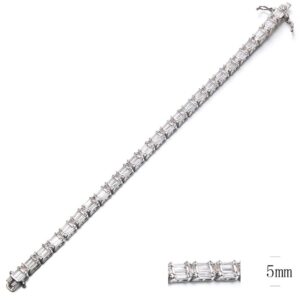SB09049, Ladies' Moissanite Bracelet, S925, Rhodium Plated, White, 14.237g