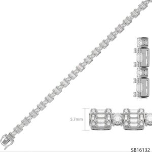SB16132, Ladies' Moissanite Ring, S925, Rhodium Plated, White, 12.9g