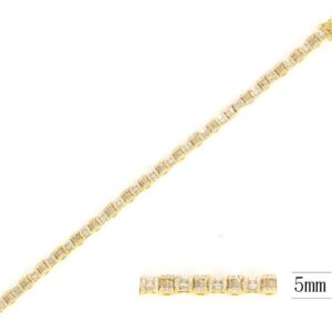 SB13909, Ladies' Moissanite Bracelet, S925, Rhodium Plated, White, 13.43g