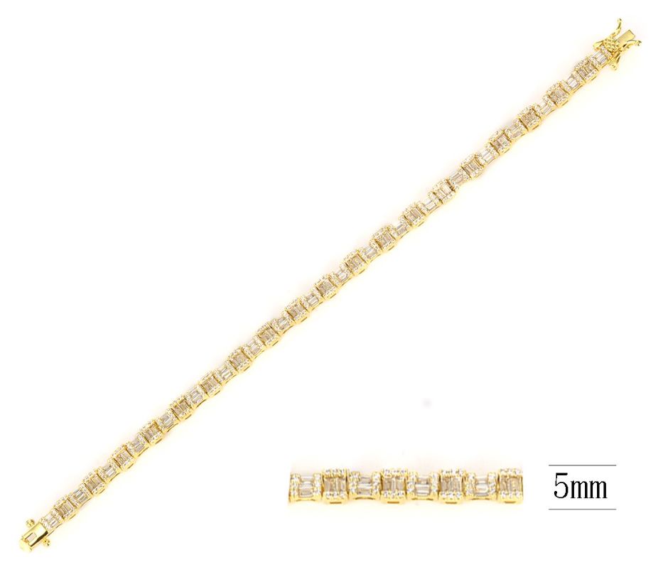 SB13909, Ladies' Moissanite Bracelet, S925, Rhodium Plated, White, 13.43g