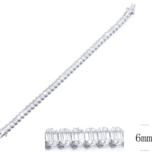 SB10629, Ladies' Moissanite Bracelet, S925, Rhodium Plated, White, 15.427g