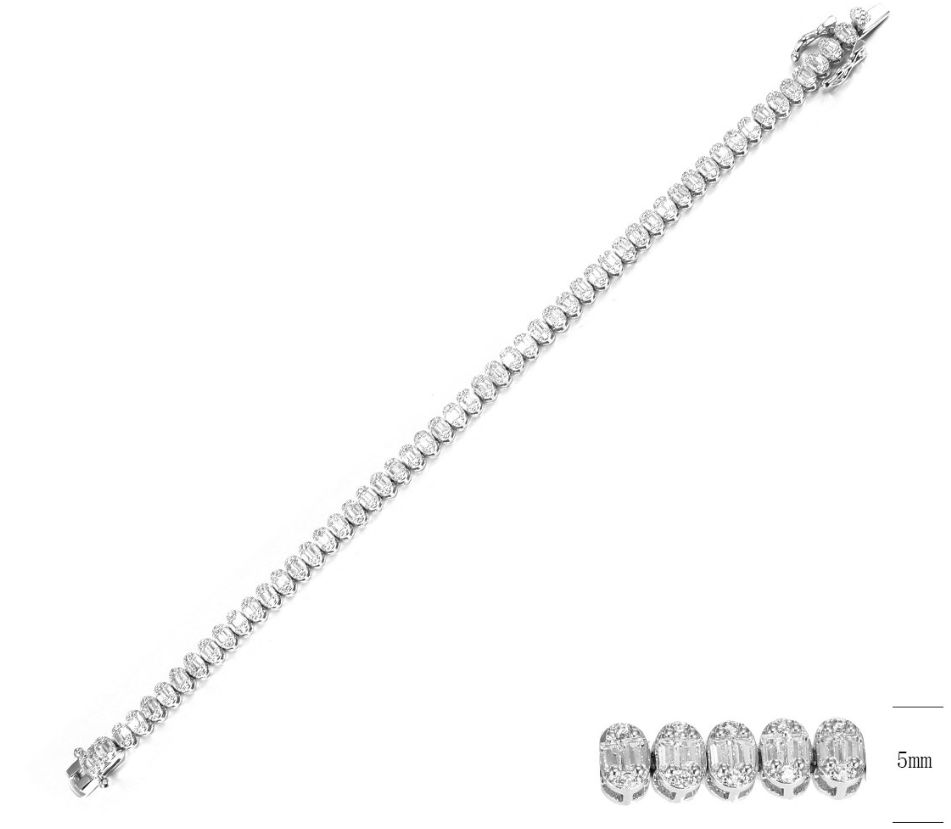 SB14607, Ladies' Moissanite Ring, S925, Rhodium Plated, White, 8.903g