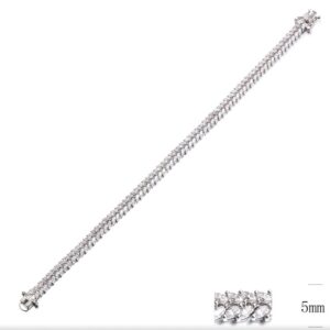 SB09744, Ladies' Moissanite Bracelet, S925, Rhodium Plated, White, 12.17g