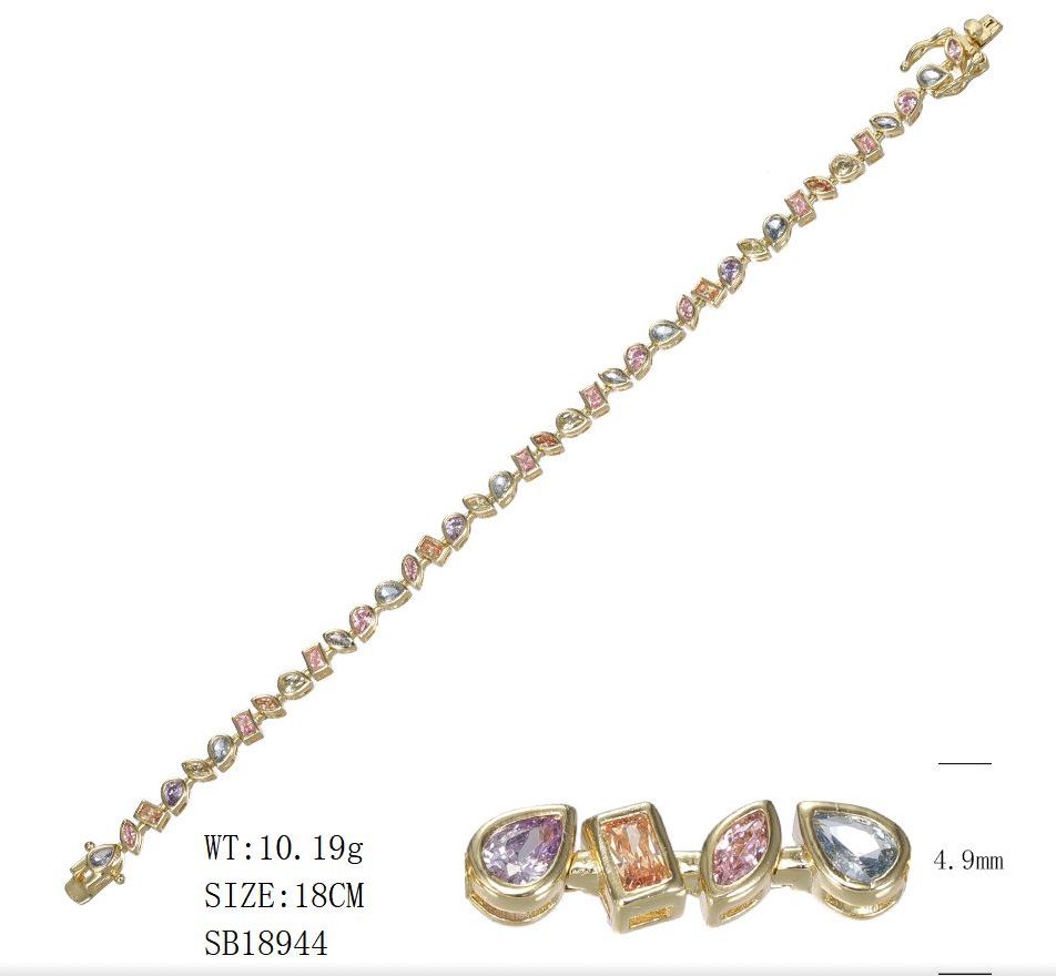 SB18944, Ladies' Moissanite Bracelet, S925, Rhodium Plated, White, 10.6g