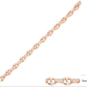 SB14717, Ladies' Moissanite Bracelet, S925, Rhodium Plated, White, 13.66g