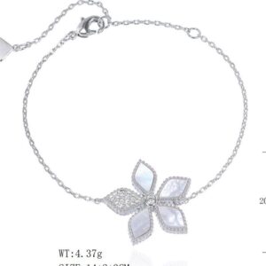SB19803, Ladies' Moissanite Bracelet, S925, Rhodium Plated, White, 4.23g