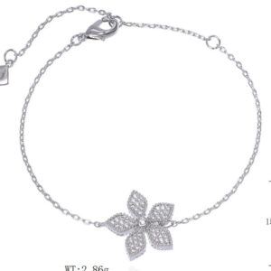 SB19805, Ladies' Moissanite Bracelet, S925, Rhodium Plated, White, 2.78g