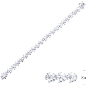 SB09747, Ladies' Moissanite Bracelet, S925, Rhodium Plated, White, 12.74g