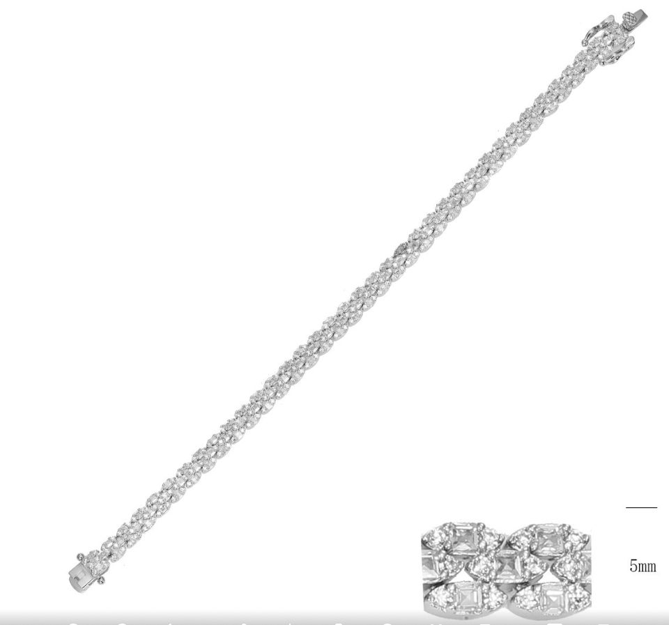 SB14900, Ladies' Moissanite Ring, S925, Rhodium Plated, White, 11.567g