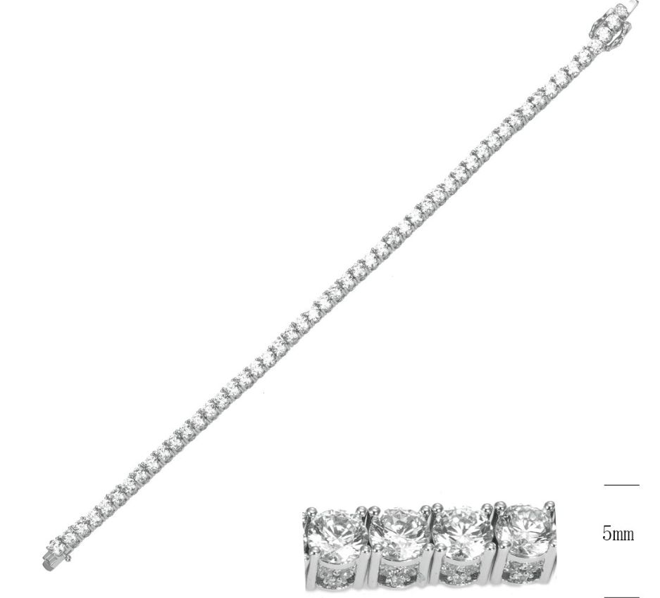SB15428, Ladies' Moissanite Ring, S925, Rhodium Plated, White, 19.14g
