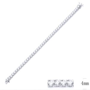 SB09889, Ladies' Moissanite Bracelet, S925, Rhodium Plated, White, 13.935g