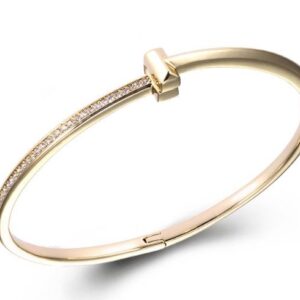 SA05474, Ladies' Moissanite Bangle, S925, Rhodium Plated, White, 12.5g