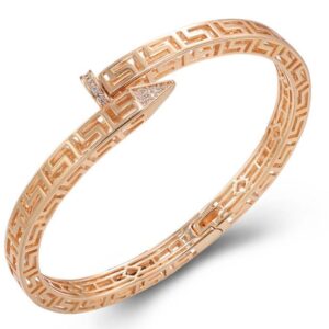 SA06470, Ladies' Moissanite Bangle, S925, Rhodium Plated, White, 17.6g