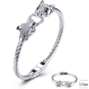 SA03408-C, Ladies' Moissanite Ring, S925, Rhodium + Black Rhodium Plated, Silver, 19.3g