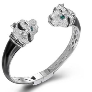 SA06064, Ladies' Moissanite Bangle, S925, Rhodium Plated, White, 32.15g