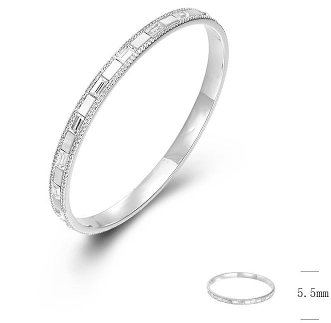 SA00103, Ladies' Moissanite Ring, S925, Rhodium Plated, White, 18.57g