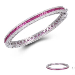 SA06133, Ladies' Moissanite Bangle, S925, Rhodium Plated, White, 25.01g