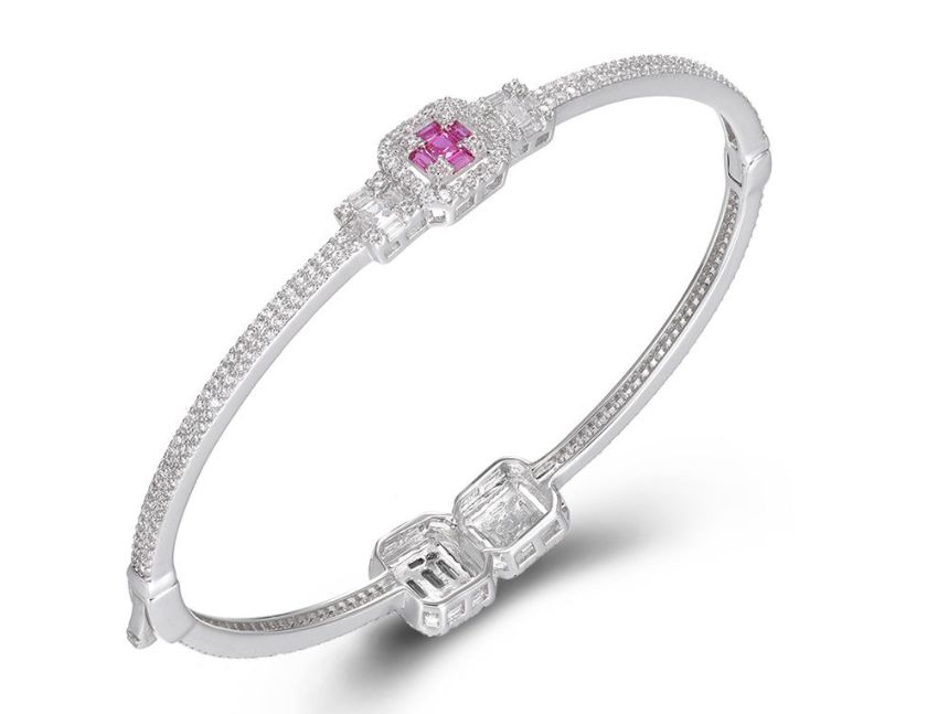 SA06607, Ladies' Moissanite Ring, S925, Rhodium Plated, White, 9.82g