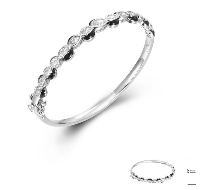 SA05927, Ladies' Moissanite Ring, S925, Rhodium Plated, White, 14.52g