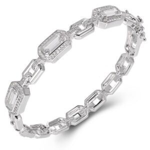 SA06285, Ladies' Moissanite Ring, S925, Rhodium Plated, White, 23.35g