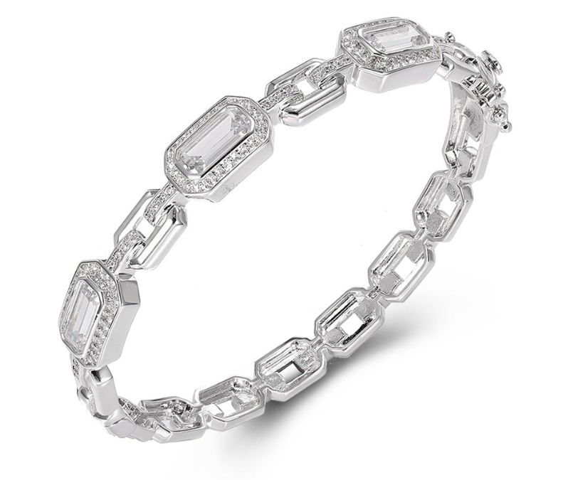 SA06285, Ladies' Moissanite Ring, S925, Rhodium Plated, White, 23.35g
