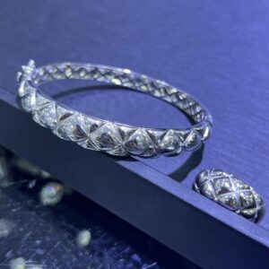 SA04162, Ladies' Moissanite Ring, S925, Rhodium Plated, White, 30.85g