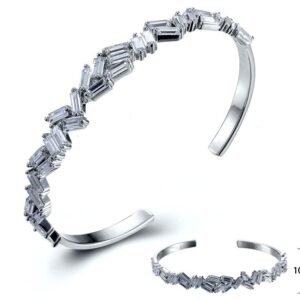 SA02431, Ladies' Moissanite Ring, S925, Rhodium Plated, White, 14.87g