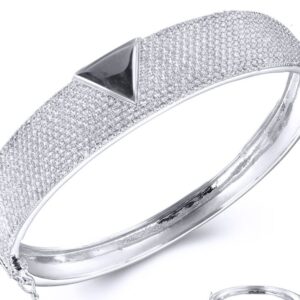 SA03347, Ladies' Moissanite Ring, S925, Rhodium Plated, White, 30.86g