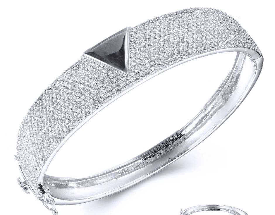 SA03347, Ladies' Moissanite Ring, S925, Rhodium Plated, White, 30.86g