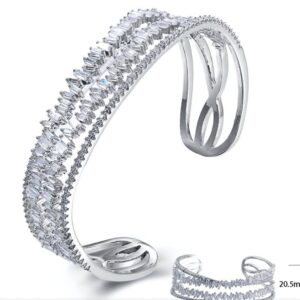 SA02485, Ladies' Moissanite Ring, S925, Rhodium Plated, White, 28.5g
