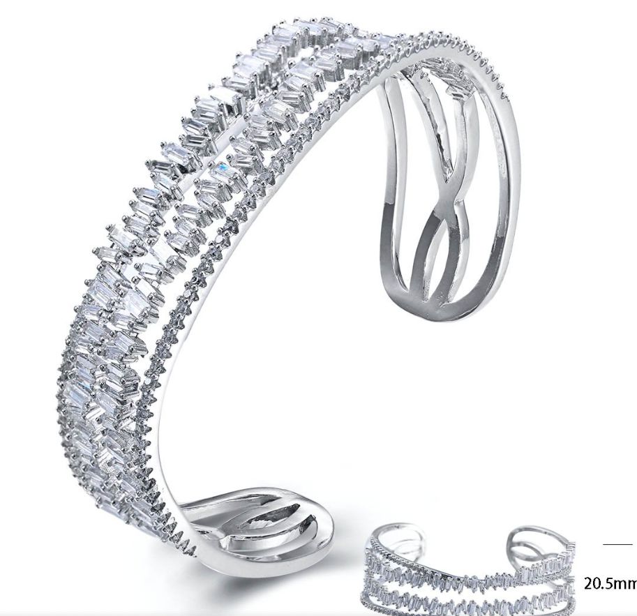 SA02485, Ladies' Moissanite Ring, S925, Rhodium Plated, White, 28.5g