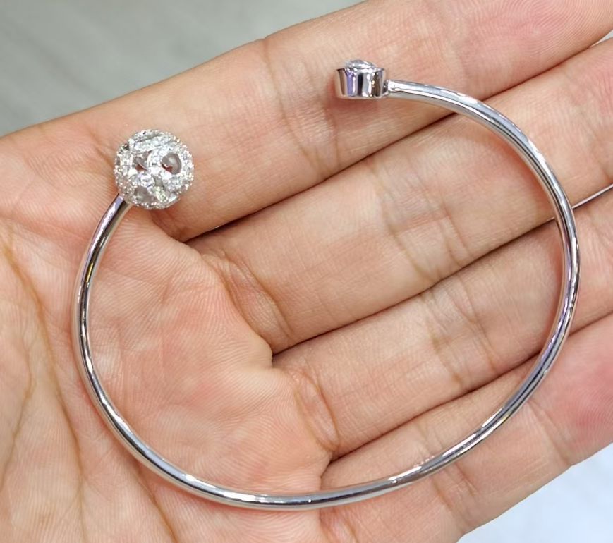 SA00001, Ladies' Moissanite Ring, S925, Rhodium Plated, White, 10.21g
