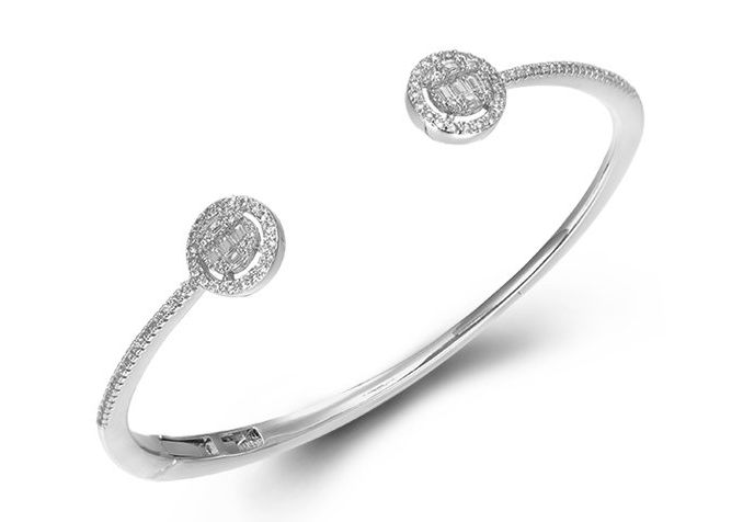 SA05773, Ladies' Moissanite Ring, S925, Rhodium Plated, White, 10.62g