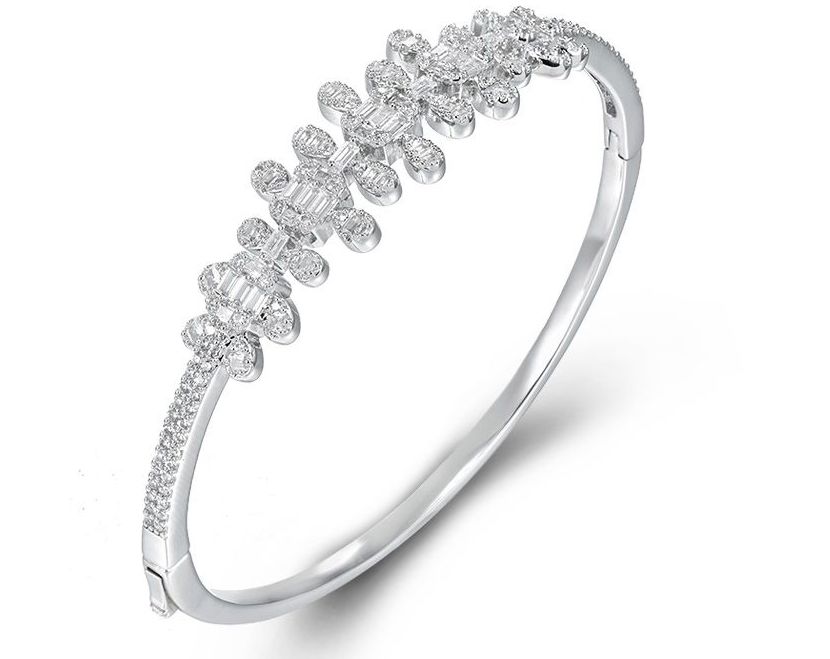 SA06787, Ladies' Moissanite Ring, S925, Rhodium Plated, White, 14.76g