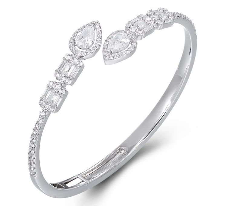 SA06697, Ladies' Moissanite Ring, S925, Rhodium Plated, White, 17.56g
