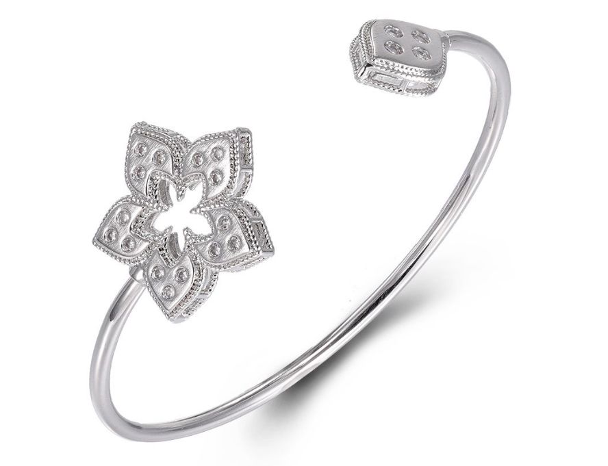 SA06329, Ladies' Moissanite Ring, S925, Rhodium Plated, White, 7.04g