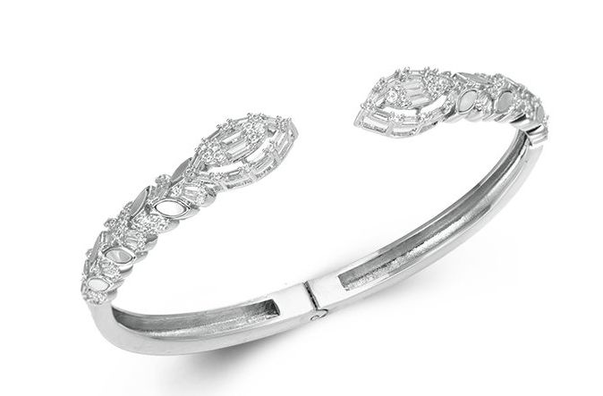 SA05793, Ladies' Moissanite Ring, S925, Rhodium Plated, White, 21.07g