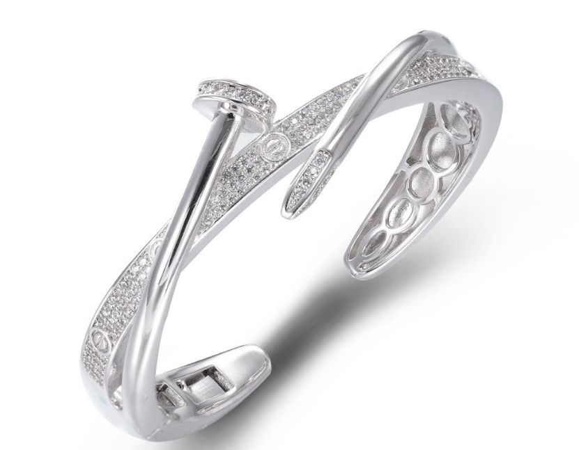 SA06523, Ladies' Moissanite Ring, S925, Rhodium Plated, White, 22.3g