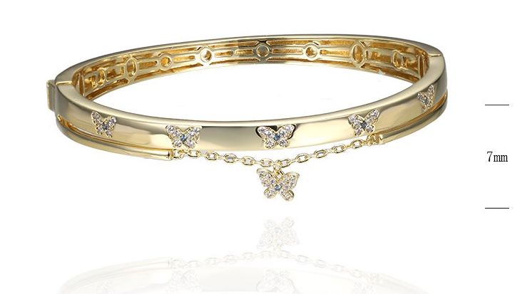 SA05644, Ladies' Moissanite Bangle, S925, Rhodium Plated, White, 20.54g