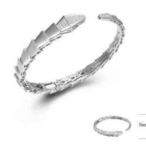 SA05872, Ladies' Moissanite Bangle, S925, Rhodium Plated, White, 15.99g