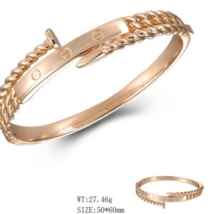 SA06570, Ladies' Moissanite Bangle, S925, Rhodium Plated, White, 27.93g
