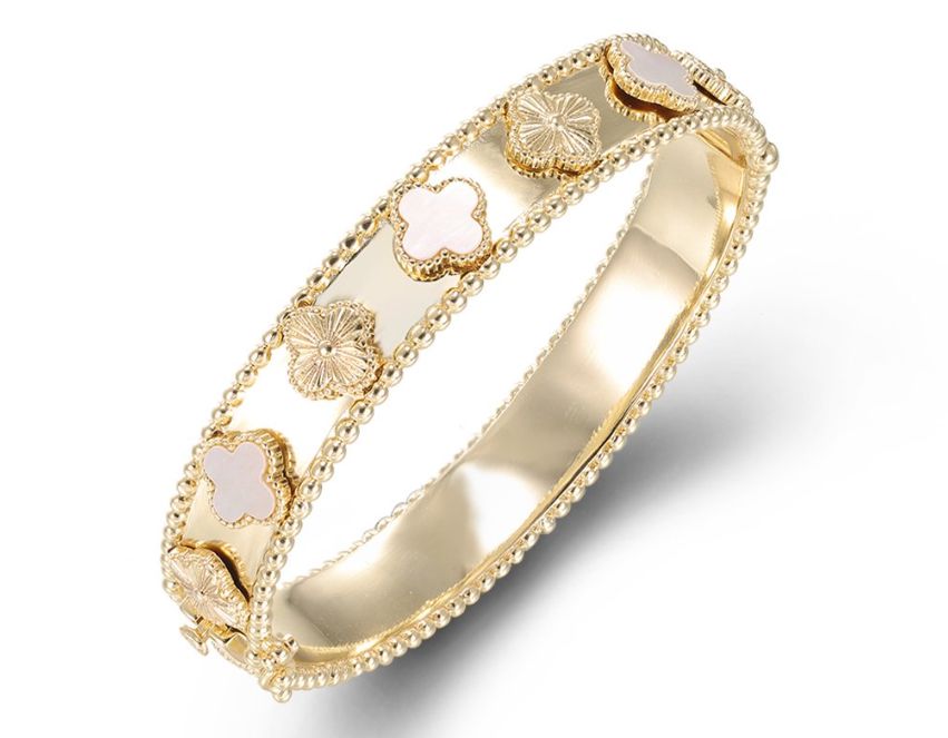 SA06502, Ladies' Moissanite Bangle, S925, Rhodium Plated, White, 42.92g