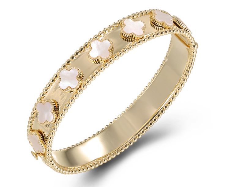 SA06507, Ladies' Moissanite Bangle, S925, Rhodium Plated, White, 39.59g