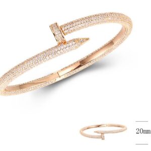 SA05281, Ladies' Moissanite Bangle, S925, Rhodium Plated, White, 27.4g