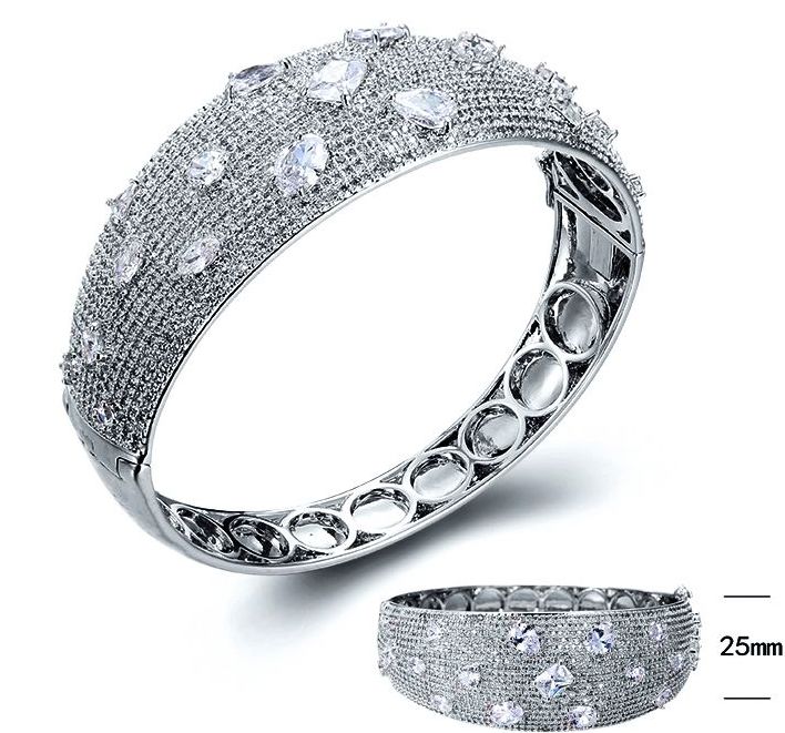 SA02383, Ladies' Moissanite Ring, S925, Rhodium Plated, White, 34.45g