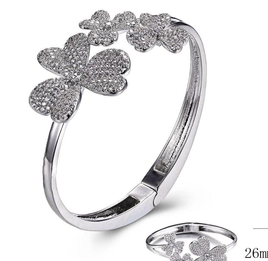 SA03016, Ladies' Moissanite Ring, S925, Rhodium Plated, White, 26.59g