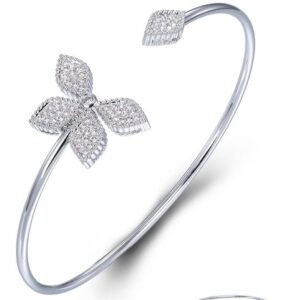 SA07144, Ladies' Moissanite Bangle, S925, Rhodium Plated, White, 5.92g
